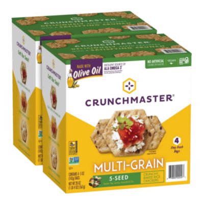 GRR60004077 5-Seed Multi-Grain Crunchy Oven Baked Crackers, Original, 5 oz Bags, 4/Box, 2 Boxes/Carton