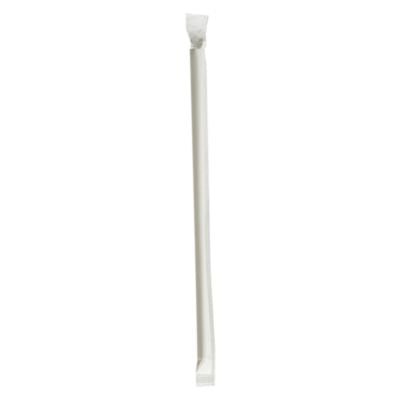 BWKPPRSTRWIW Wrapped Jumbo Paper Straws, 7.75", Paper, White, 320/Pack, 4 Packs/Carton