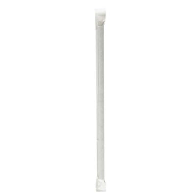 BWKPPRSTRWBLIW Wrapped Jumbo Paper Straws, 7.75
