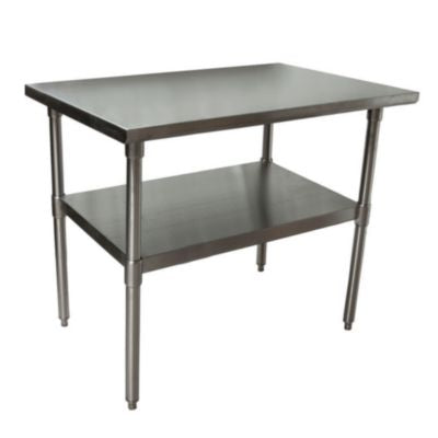 BKE2VT4830 Stainless Steel Flat Top Work Tables, 48w x 30d x 36h, Silver, 2/Pallet