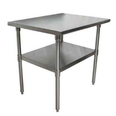 BKE2VT3630 Stainless Steel Flat Top Work Tables, 36w x 30d x 36h, Silver, 2/Pallet