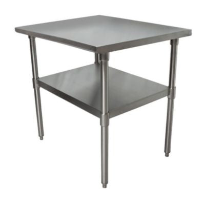 BKE2VT2424 Stainless Steel Flat Top Work Tables, 24w x 24d x 36h, Silver, 2/Pallet