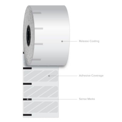 ICX90232634 Sticky Media, 2.28" x 350 ft, White, 12 Rolls/Carton