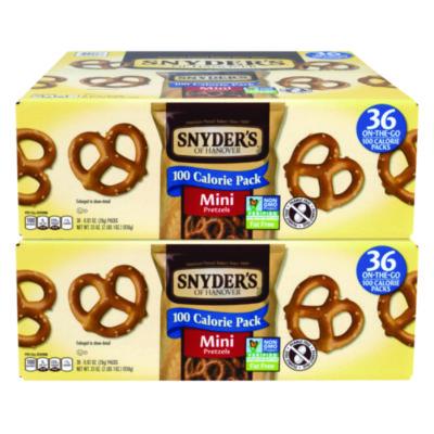 GRR60004087 Mini Pretzels. 0.92 oz Pack, 36 Packs/Box, 2 Boxes/Carton
