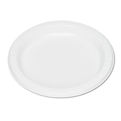 TBL7644WH Plastic Dinnerware, Plates, 7" Dia, White, 125/pack