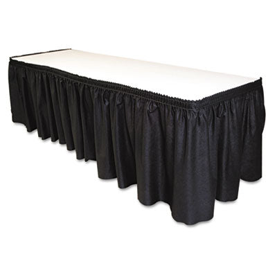 TBLLS2914BK Table Set Linen-Like Table Skirting, Polyester, 29" X 14 Ft, Black