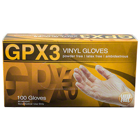 Ammex GPX3 Industrial Clear Vinyl Disposable Gloves for Professional and Industrial Use