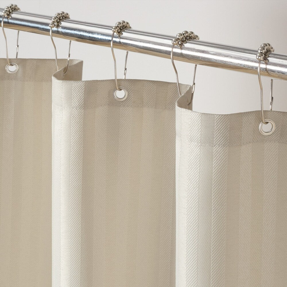 Host & Home Poly Shower Curtain Set 72x72 Damask Almond Milk