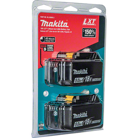 Makita 18 Volt (5.0 Ah) LXT Lithium-Ion Battery 2-Pack